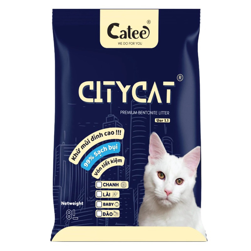 [Siêu Vón] Cát vệ sinh đất sét cho Mèo CityCat cát Tải 7 Túi 8L