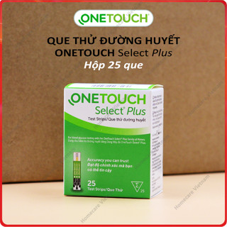 Que thử đường huyết OneTouch Select Plus, hộp 25 que thử, sản xuất Anh Quốc