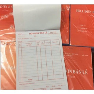Combo 2 quyển hóa đơn bán lẻ 2 liên A5 giấy cacbon