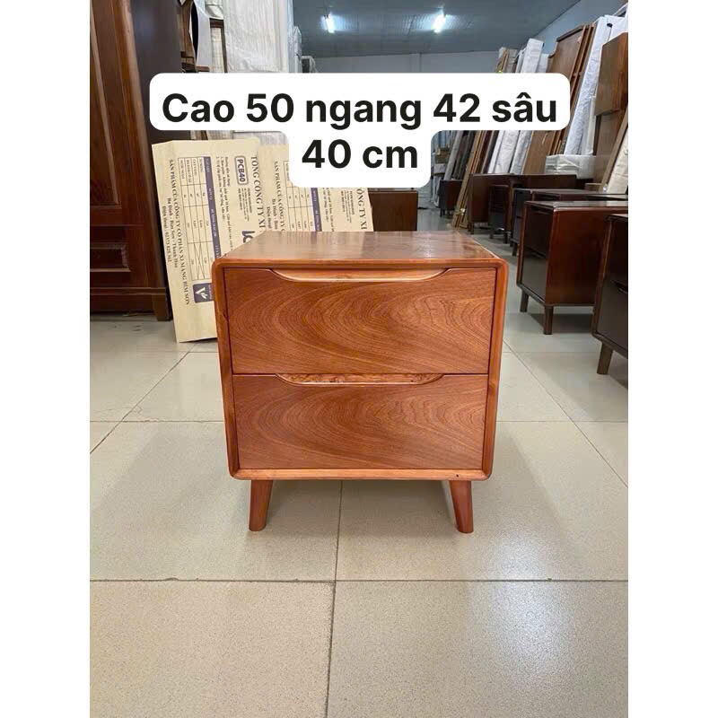 Tủ đầu giường gỗ tự nhiên -Táp đầu giường 2 ngăn kéo