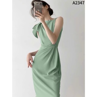 Đầm umi sát nách rúm sườn kèm dây buộc vai 3 màu A2347
