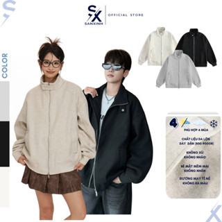 Áo khoác bóng chày chất da lộn cao cấp giữ ấm tốt chuẩn form Hàn Quốc áo đôi nam nữ - SXMAKA77
