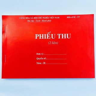 1 quyển phiếu thu chi A5 2 liên 60 tờ -100 tờ