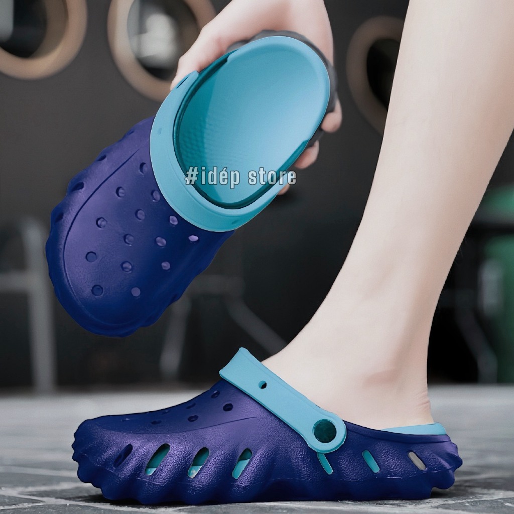 Dép sục Cross Pollex Echo Clog Nam 𝐢𝐃é𝐩 𝐒𝐋𝟎𝟕𝟒 Giày sục bít mũi đế cao 4cm gợn sóng EVA siêu nhẹ đi m