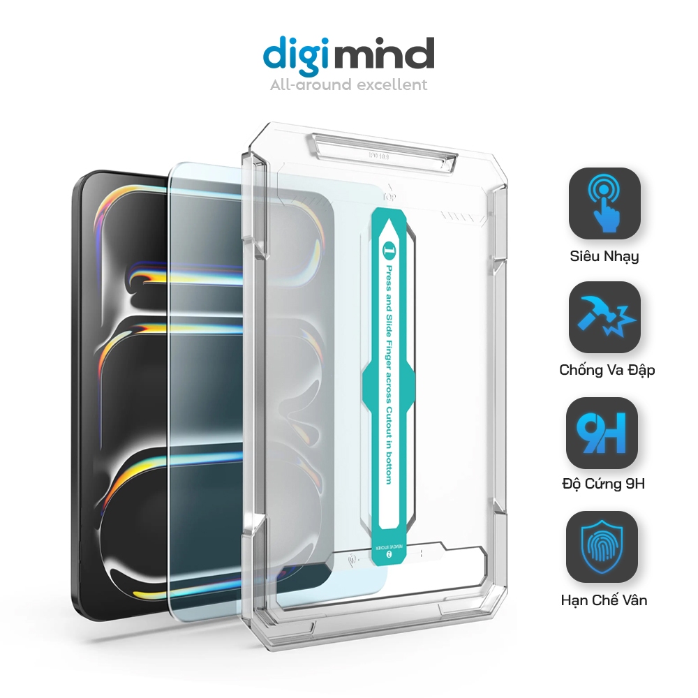 Kính Cường Lực iPad Zifriend 9H Có Khung Tự Dán Cho iPad mini 6 iPad 9.7/10.2/ Pro 10.5"/11"/12.9" Air3/4/5