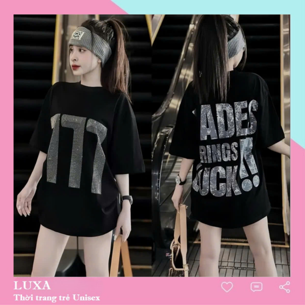 Áo thun tay lỡ unisex nam nữ SỐ 777 LUXA, Áo phông unisex form rộng