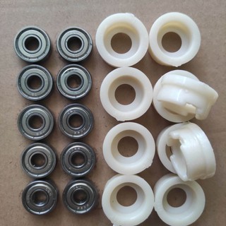 Combo bộ 10cái sơ mi nhựa và 10cái bạc đạn,vòng bi 608 nắp sắt tháo máy dùng cho quạt B3,B4,B5