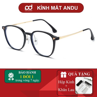 Gọng kính cận thời trang nam nữ ANDU dáng tròn chống tia UV chất liệu nhựa dẻo cao cấp - 31013