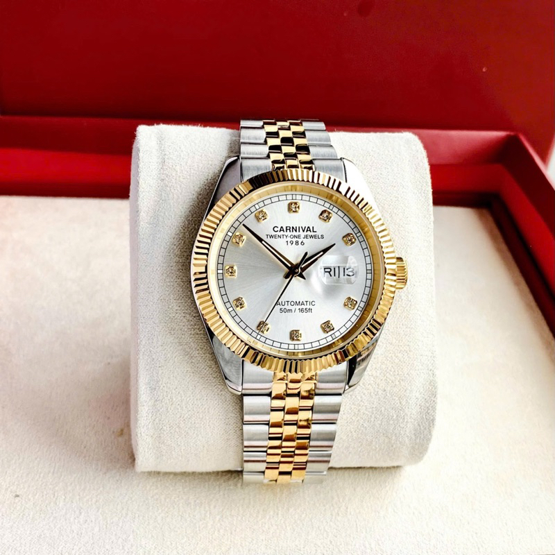 [Chính Hãng 100%] Đồng Hồ Nam Carnival 8131G (8131) Máy Cơ (Automatic) Kính Sapphiare Siz 40 Dây Kim