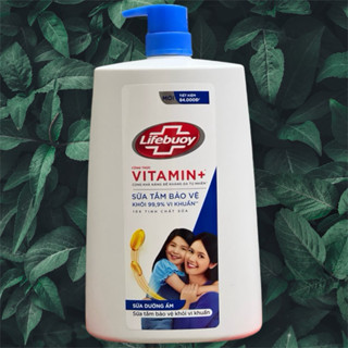 sữa tắm lifebuoy vitamin+ xanh 1,1KG bảo vệ cơ thể khỏi 99,9% vi khuẩn với tinh chất sữa dưỡng ẩm da