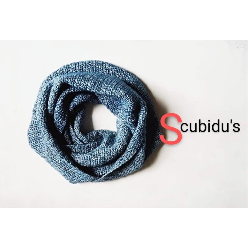 Khăn len ống (denim blue cowl)