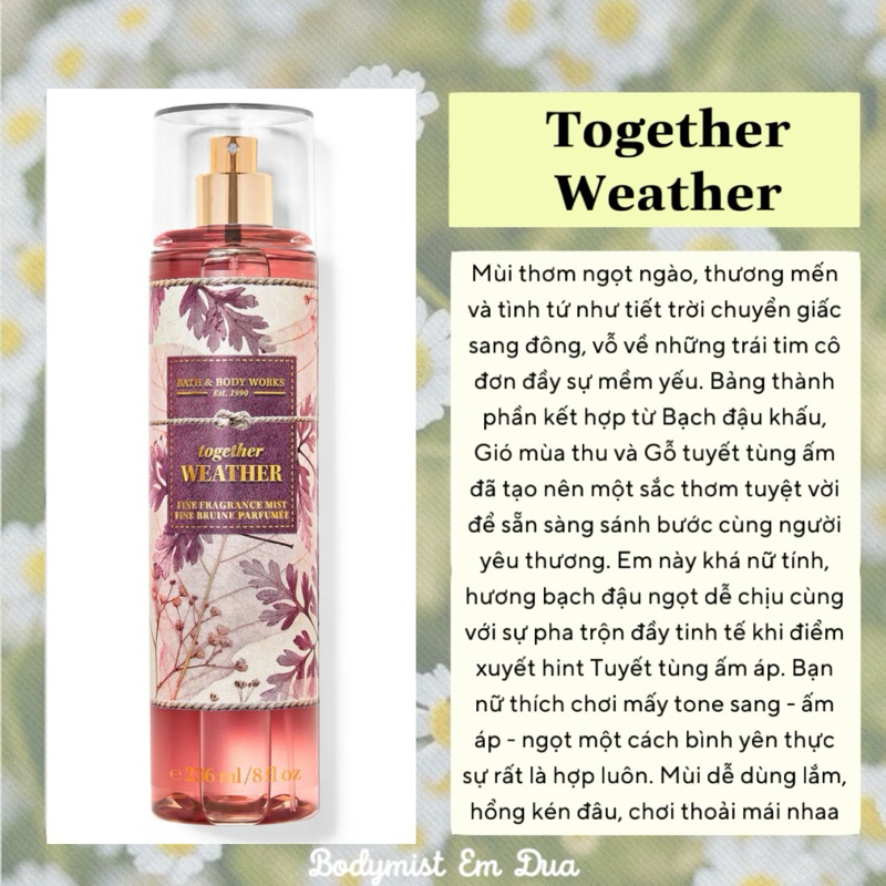 [Bodymist] Xịt Thơm Toàn Thân - TOGETHER WEATHER - Em Dứa