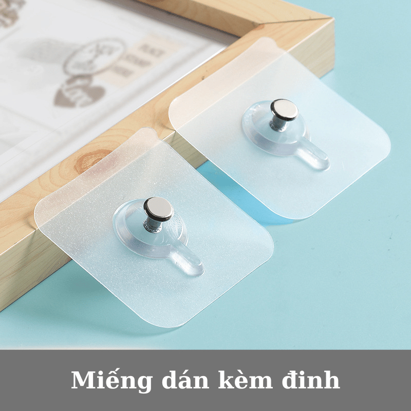 Móc dán tường, Miếng dán tường kèm đinh chịu lực 10kg - Móc dán treo kệ, treo tranh Siêu Chắc G55