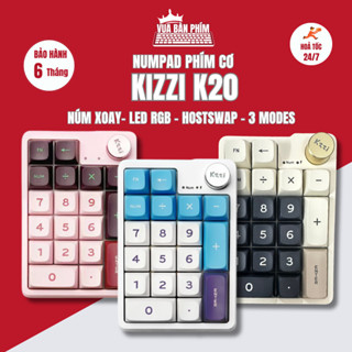 [Hàng Sẵn] Bàn phím số cơ | numpad không dây Kizzi k20 không dây, mạch xuôi, hotswap, núm xoay, led rgb, nhỏ gọn