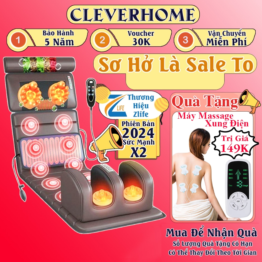 Đệm massage toàn thân, nệm mat xa tại nhà, ghế massage phục hồi giảm đau nhức hỗ trợ tuần hoàn máu