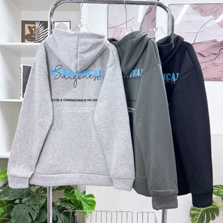 Áo Khoác Nỉ Bông In Chữ SÀI GÒN Khoá Kéo Zip In Dáng Form Rộng Nón 2 Lớp, Áo Hoodie Kéo Zip In Chữ Nón Rộng Unisex RYSO