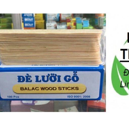 Que đè lưỡi gỗ hộp 100 que