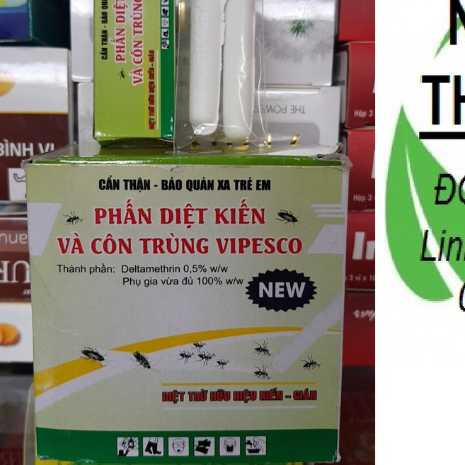 phấn diệt kiến và côn trùng VIPESCO (1 hộp 2 cây)