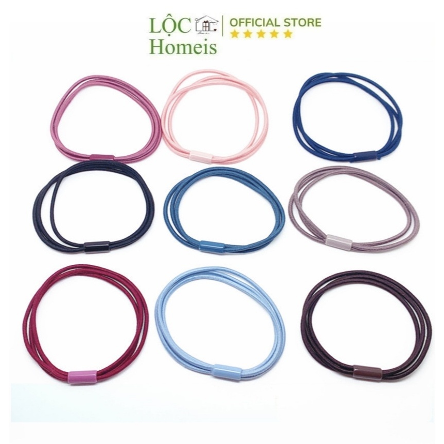 Dây Chun Buộc Tóc 3 Sợi Nhiều Màu - Phôi Cột Tóc thêu - Phôi Dây Scrunchies - LỘC Homeis