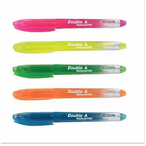 Hot!!! Bút Dạ Quang Double A - Xuất Xứ Hàn Quốc, thiết kế tinh tế, tiện lợi, màu sắc tươi sáng phù hợp mọi loại giấy