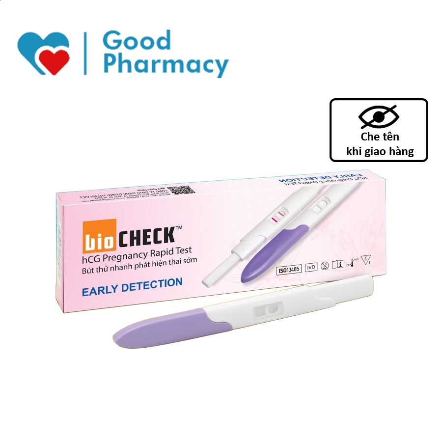 [CHÍNH HÃNG] Bút thử thai sớm Biocheck Early Detection dụng cụ test kết quả nhanh, chính xác [HCG PREGNANCY RAPID TEST]