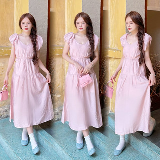 [SHOPPUMI] Đầm đũi chun eo cổ tim nhiều màu freesize Pumi 16017
