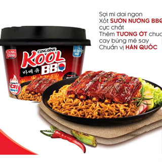 ( Thùng 12 tô ) Mì trộn Cung Đình Kool BBQ Sườn Nướng 105g