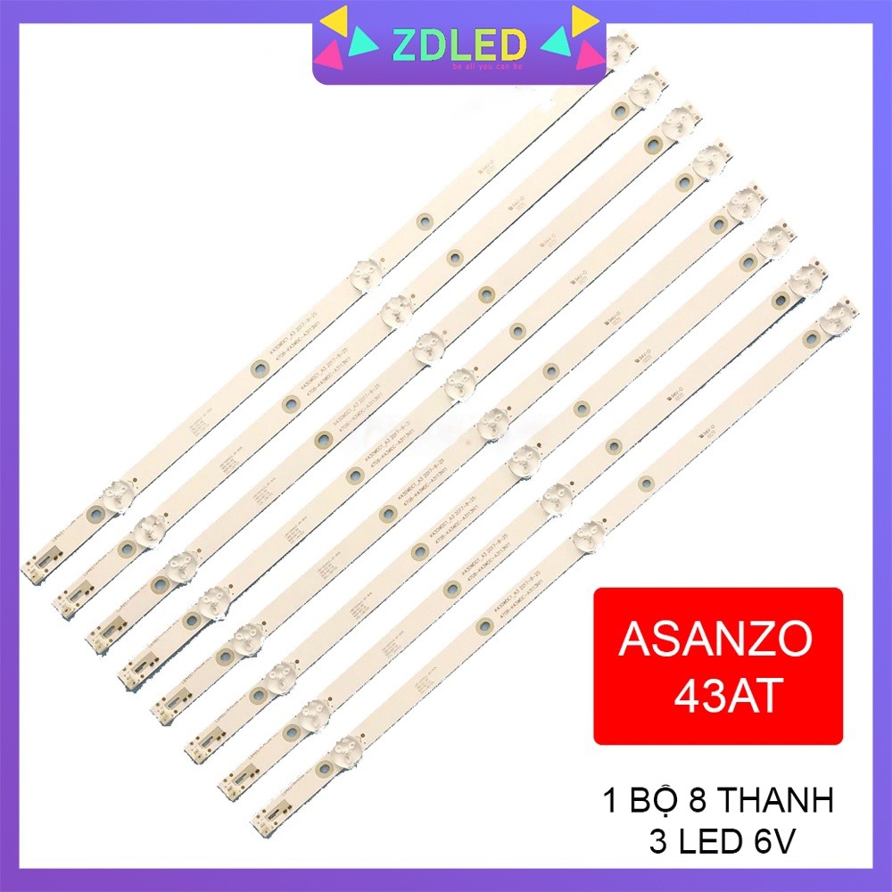 THANH LED TIVI  A SANZO 43AT500 43AS510 43AS560 TCL 43- 8 THANH MỖI THANH 3 BÓNG 6V. HÀNG ZIN HÃNG M