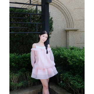 Váy trễ vai TẶNG HOA GÀI QUẦN BẢO HỘ đầm 2 dây dáng bí thiết kế Bonheur Lamer Dress