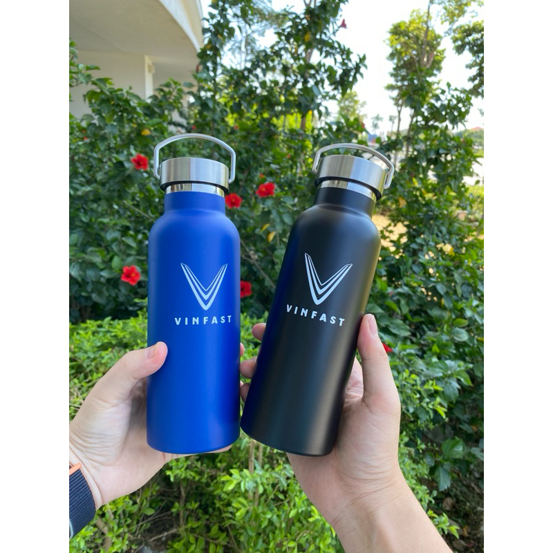Bình giữ nhiệt Vinfast classic, màu xanh blue- đen- đỏ, inox 304, 500 ml, Vinfast printed thermal bottle, inox 304