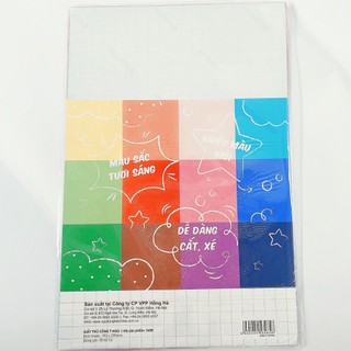 Giấy thủ công 7 màu (7 tờ/tập), Giấy thủ công decal 5 màu