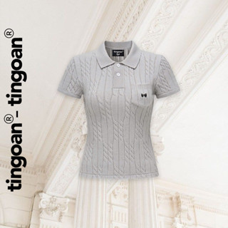 TINGOAN® - Áo len xù POLO cổ bẻ xám phối túi ngực POLO BABY TOP/GR (không bao gồm khăn choàng cổ)