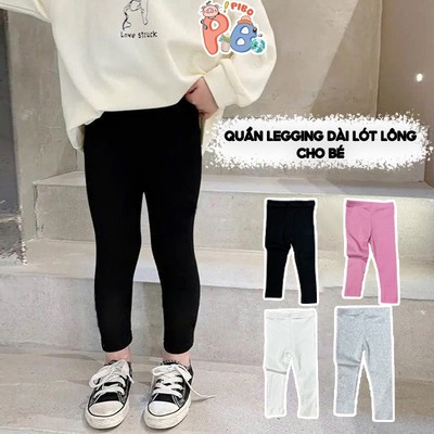 Quần Legging Bé Gái Dáng Dài Zip Lông Giữ Nhiệt Thu Đông BabyBoo, Quần Dài Cho Bé Gái - PIBO-LGD02