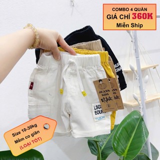 Quần short kaki túi hộp cho Bé trai, Quần Lửng kaki chất liệu vải mềm co giãn mặc đi học đi chơi