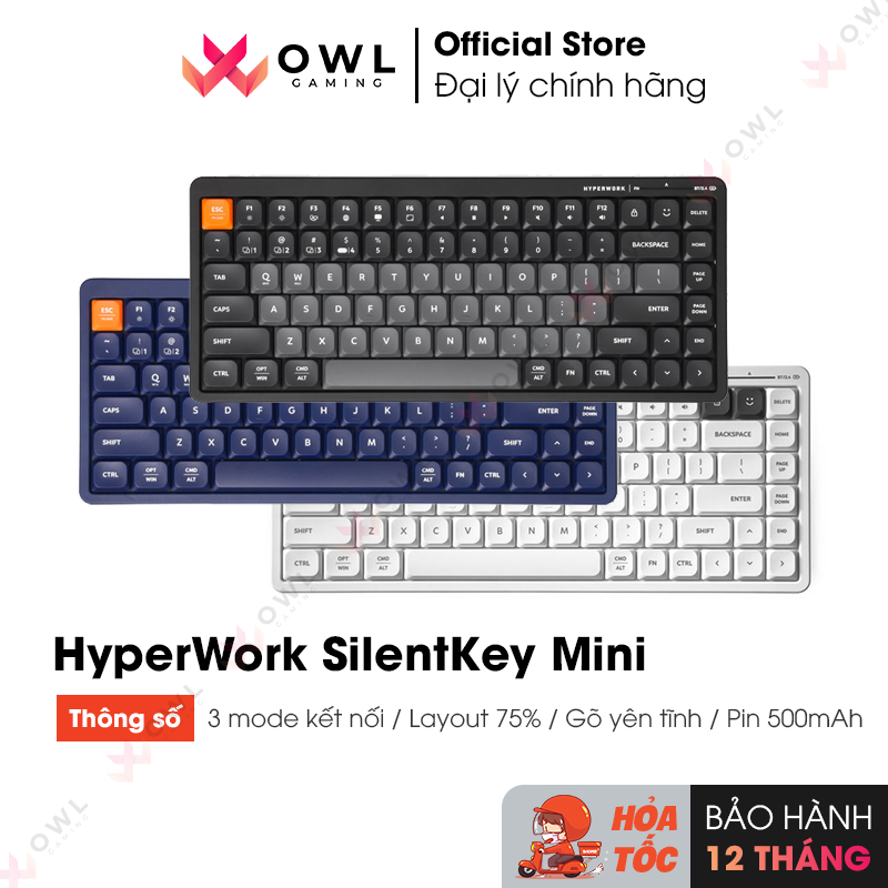 Bàn phím không dây HyperWork SilentKey Mini TS01M (Hàng chính hãng) | BigBuy360 - bigbuy360.vn