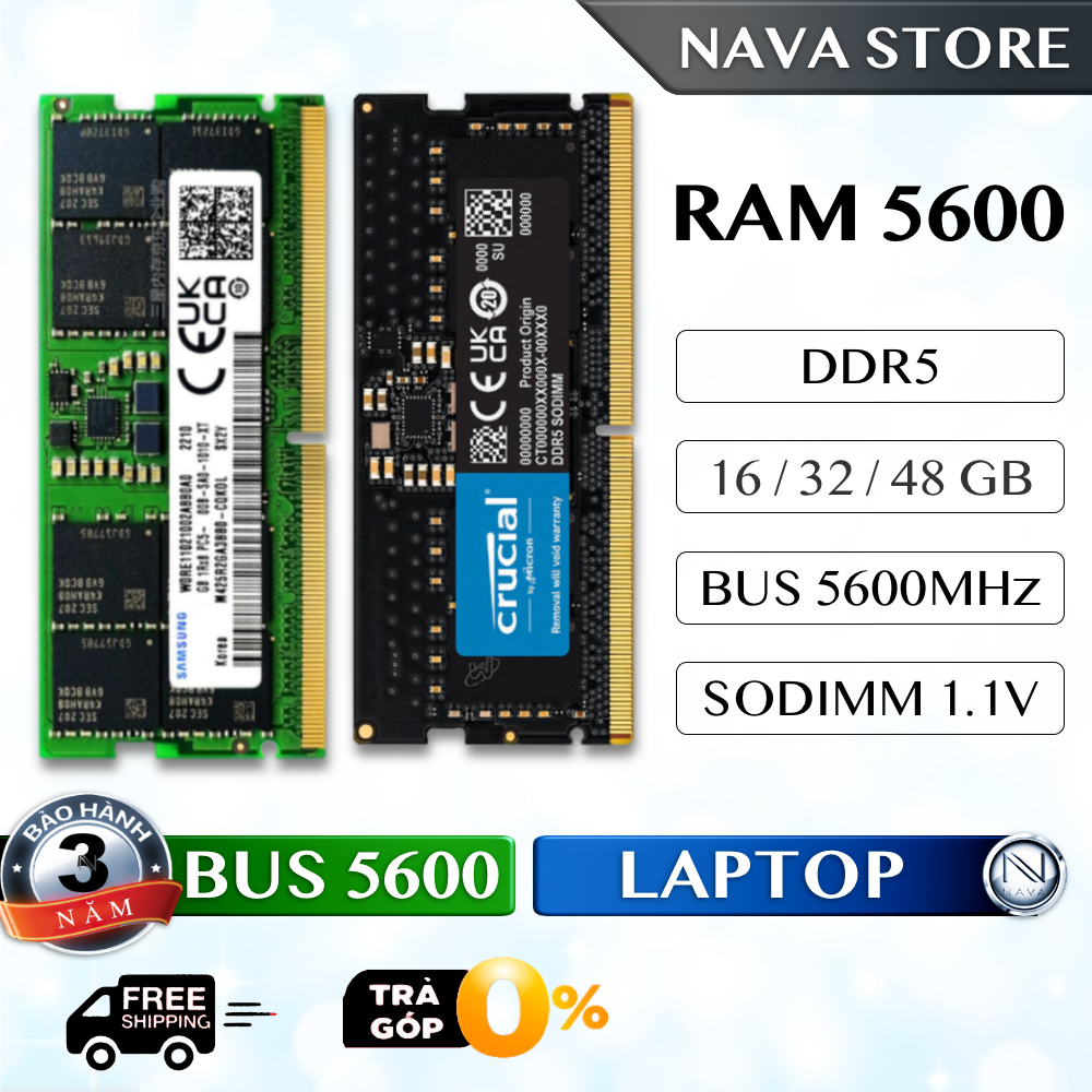 RAM Samsung / Crucial DDR5 5600MHz 16GB / 32GB / 48GB – Nhập Khẩu BH 3 Năm – RAM Laptop, Mini PC | BigBuy360 - bigbuy360.vn
