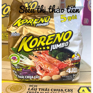  Bịch 5 GÓI MÌ LẨU THÁI KORENO JUMBO CHUA CAY 500g  Hàng Mới   