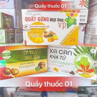  Viên ngậm Khiết Thanh La Hán Quả- Xạ Can Kha Tử - Quất Gừng Mật Ong thiên nhiên giảm ho đau rát họng - hộp 24 viên 