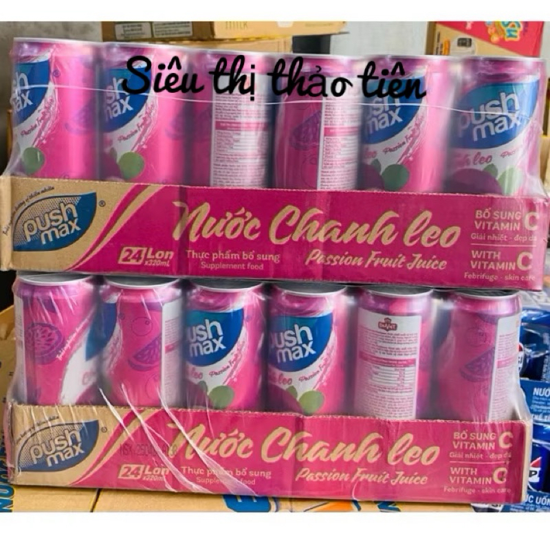 Thùng 24 lon nước chanh Leo Pushmax 330ml