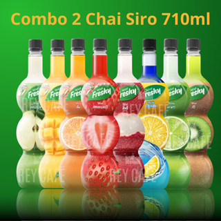 Combo 2 Chai 710ml Bộ 15 Mùi Siro Trái Cây Freshy - Syrup - Nguyên Liệu Pha Chế Thái Lan Baristhing