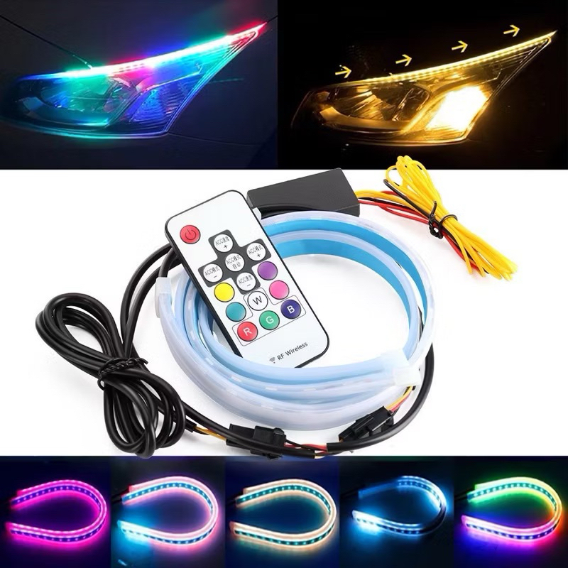 Dây Led Mí Audi Có Điều Khiển Bộ 2 Dây Led Chỉnh Nhiều Màu