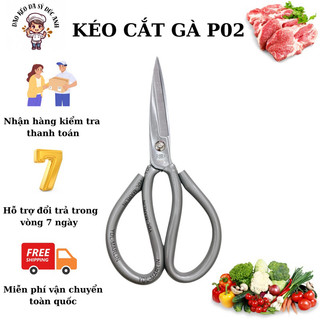  Kéo cắt gà vịt cắt thịt nướng YDL Marlin mã P02 22cm chất liệu thép trắng Nhật không gỉ set nhận hàng kiểm tra 
