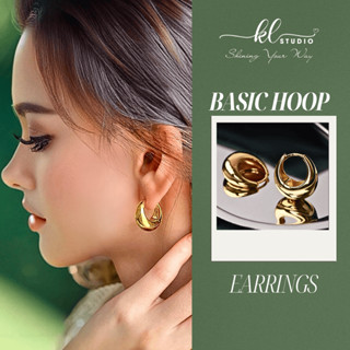 Khuyên tai titan không gỉ KL.STUDIO dáng tròn, Bông tai tròn đơn giản, Hoa tai khoen tròn dày - E188