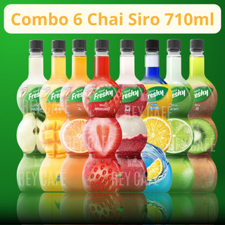  Combo 6 Chai 710ml Bộ 8 Mùi Siro Trái Cây Freshy - Syrup - Nguyên Liệu Pha Chế Thái Lan Baristhing 