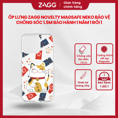 [iPhone 16 Series] Ốp lưng ZAGG Novelty Magsafe Neko bảo vệ chống sốc 1.5m bảo hành 1 năm 1 đổi 1