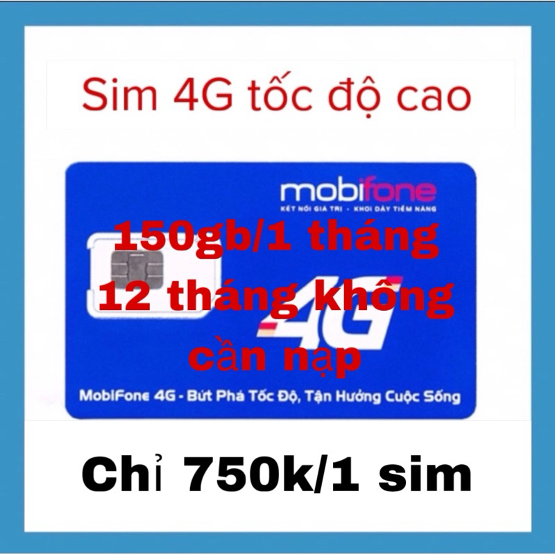SIM 4G TỐC ĐỘ CAO 1 NĂM K CẦN NẠP MOBIFONE