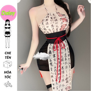  Cosplay sườn xám cách tân Hán Phục xuyên thấu gợi cảm - váy ngủ cổ trang Trung Hoa cách tân sexy 