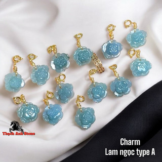 Charm hoa mai phú quý Lam ngọc type A
