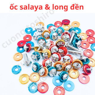 ốc salaya 4li 5li 6li 8li kèm long đền nhôm chính hãng kakico gắn đệm ốc trang trí siêu đẹp gắn cho mọi dòng xe