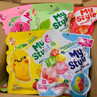 [COMBO RẺ] Kẹo Dẻo Bóc Vỏ Mix 5 Vị Nho, Đào, Dâu, Vải, Xoài Túi 120g